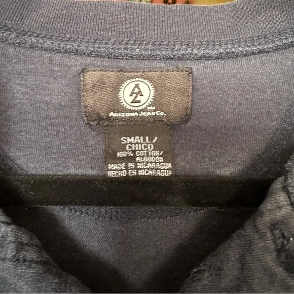 Men’s Small Blue Long Sleeve Henley Shirt - Picture 4 of 4